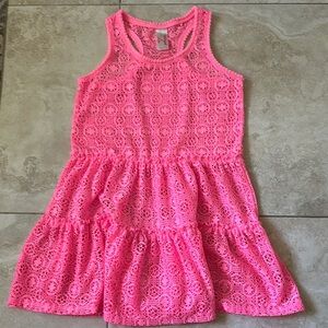 Cat & Jack Pink Lace Kids Swim Coverup girls medium